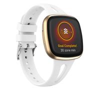 KUTEWEU Bracelet Compatible avec Fitbit Versa 4/Versa 3 Watchband, Silicone de Montres en Réglable de Remplacement Strap pour Fitbit Sense 2/Sense Smartwatch Accessoires (Blanc)