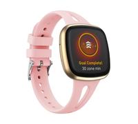 KUTEWEU Bracelet Compatible avec Fitbit Versa 4/Versa 3 Watchband, Silicone de Montres en Réglable de Remplacement Strap pour Fitbit Sense 2/Sense Smartwatch Accessoires (Rose)