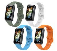 KUTEWEU Bracelet Compatible avec Huawei Band7 SmartBand, TPE Bracelet de montre en souple réglable de remplacement conçu pour Huawei Band 7 Smart Sport Watch (4 Pièces-c)
