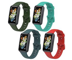 KUTEWEU Bracelet Compatible avec Huawei Band7 SmartBand, TPE Bracelet de montre en souple réglable de remplacement conçu pour Huawei Band 7 Smart Sport Watch (4 Pièces-a)