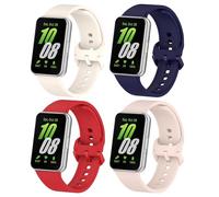 KUTEWEU Bracelet Compatible avec Samsung Galaxy Fit 3 [SM-R390], Silicone de Montre en Souple Réglable de Remplacement pour Samsung Galaxy Fit 3, Femmes et Hommes Bracelets (Rose+Blanc+Rouge+Bleu)