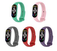 KUTEWEU Bracelet Compatible avec Xiaomi Band 7 Smart Band, 5 Pièces Bracelet de montre en Silicone souple réglable de remplacement conçu pour Xiaomi Mi Band7 Smart Sport Watch