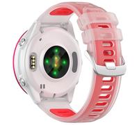 KUTEWEU Bracelet pour Forerunner 570 47mm, 22mm Silicone de Montres en Réglable de Remplacement Strap pour Forerunner 255/Forerunner 745 Smartwatch Accessoires (Clear Rouge)