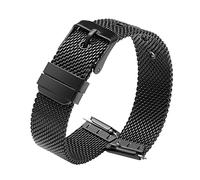 KUTEWEU Bracelets de Montre en Maille d'acier Inoxydable pour Hommes et Femmes, Bracelets de Montre en Maille à dégagement Rapide pour 10mm 12mm 14mm 16mm 18mm 20mm 22mm Watch (10mm, Noir)