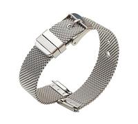 KUTEWEU Bracelets de Montre en Maille d'acier Inoxydable pour Hommes et Femmes, Bracelets de Montre en Maille à dégagement Rapide pour 10mm 12mm 14mm 16mm 18mm 20mm 22mm Watch (16mm, Argent)