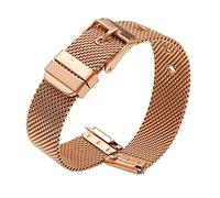 KUTEWEU Bracelets de Montre en Maille d'acier Inoxydable pour Hommes et Femmes, Bracelets de Montre en Maille à dégagement Rapide pour 10mm 12mm 14mm 16mm 18mm 20mm 22mm Watch (18mm, Or Rose)