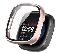 KUTEWEU Coque Compatible avec Fitbit Versa 4/ Fitbit Sense 2, [avec Verre Trempé] [Anti-Rayures],Dur PC Matériel Coque Cover pour Fitbit Versa 4/ Fitbit Sense 2 Smartwatch Case (Or Rose)