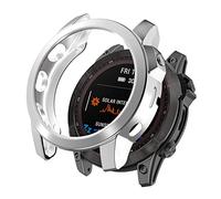 KUTEWEU Coque pour Garmin Fenix 7/Fenix 7 Solar/Fenix 7 Sapphire Solar, Silicone étui Housse Cover Transport, TPU Étui Mince Portable Antichoc Etui pour Garmin Fenix 6 GPS (Argent)