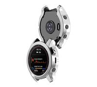 KUTEWEU Coque pour Garmin Fenix 7/Fenix 7 Solar/Fenix 7 Sapphire Solar, Silicone étui Housse Cover Transport, TPU Étui Mince Portable Antichoc Etui pour Garmin Fenix 6 GPS (2 Pièces Argent)