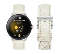 KUTEWEU Cuir Argent Boucle Bracelet pour Google Pixel Watch 3 41mm Montres, Bracelets de Remplacement Band Messieurs Dames Business Strap pour Google Pixel Watch 2/1 SmartWatch Accessoires (Beige)