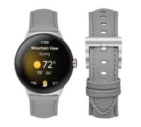 KUTEWEU Cuir Argent Boucle Bracelet pour Google Pixel Watch 3 41mm Montres, Bracelets de Remplacement Band Messieurs Dames Business Strap pour Google Pixel Watch 2/1 SmartWatch Accessoires (Gris)
