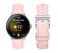 KUTEWEU Cuir Argent Boucle Bracelet pour Google Pixel Watch 3 41mm Montres, Bracelets de Remplacement Band Messieurs Dames Business Strap pour Google Pixel Watch 2/1 SmartWatch Accessoires (Rose)
