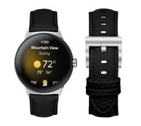 KUTEWEU Cuir Argent Boucle Bracelet pour Google Pixel Watch 3 41mm Montres, Bracelets de Remplacement Band Messieurs Dames Business Strap pour Google Pixel Watch 2/1 SmartWatch Accessoires (Noir)