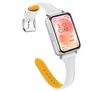 KUTEWEU Cuir Bracelet Compatible avec Huawei Band 11 Pro Montres, Bracelets de Remplacement Band Messieurs Dames Business Strap pour Huawei Band 11 Smartwatch Accessoires (Blanc)