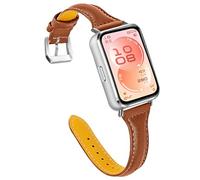 KUTEWEU Cuir Bracelet Compatible avec Huawei Band 11 Pro Montres, Bracelets de Remplacement Band Messieurs Dames Business Strap pour Huawei Band 11 Smartwatch Accessoires (Marron)