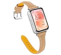 KUTEWEU Cuir Bracelet Compatible avec Huawei Band 11 Pro Montres, Bracelets de Remplacement Band Messieurs Dames Business Strap pour Huawei Band 11 Smartwatch Accessoires (Doré)