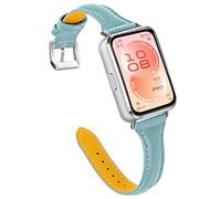 KUTEWEU Cuir Bracelet Compatible avec Huawei Band 11 Pro Montres, Bracelets de Remplacement Band Messieurs Dames Business Strap pour Huawei Band 11 Smartwatch Accessoires (Bleu)