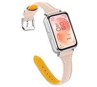 KUTEWEU Cuir Bracelet Compatible avec Huawei Band 11 Pro Montres, Bracelets de Remplacement Band Messieurs Dames Business Strap pour Huawei Band 11 Smartwatch Accessoires (Beige)