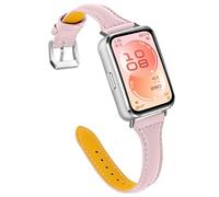 KUTEWEU Cuir Bracelet Compatible avec Huawei Band 11 Pro Montres, Bracelets de Remplacement Band Messieurs Dames Business Strap pour Huawei Band 11 Smartwatch Accessoires (Rose)