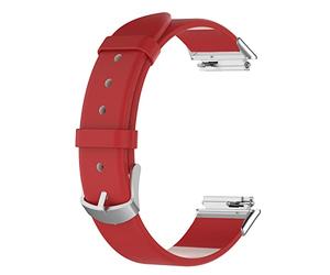 KUTEWEU Cuir Bracelet Compatible avec Huawei Band 7, Elégant Bracelet en Cuir véritable, Bracelets en cuir pour hommes et femmes pour Huawei Band 7 Smartband Accessoires (Rouge)