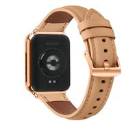 KUTEWEU Cuir Bracelet pour Redmi Watch 6/5/4 Montres, Or Rose Boucle Bracelets de Remplacement Band Messieurs Dames Business Strap pour Xiaomi Band 8 Pro/Xiaomi Band 9 Pro Watch Accessoires (Jaune)