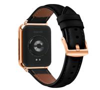 KUTEWEU Cuir Bracelet pour Redmi Watch 6/5/4 Montres, Or Rose Boucle Bracelets de Remplacement Band Messieurs Dames Business Strap pour Xiaomi Band 8 Pro/Xiaomi Band 9 Pro Watch Accessoires (Noir)