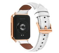 KUTEWEU Cuir Bracelet pour Redmi Watch 6/5/4 Montres, Or Rose Boucle Bracelets de Remplacement Band Messieurs Dames Business Strap pour Xiaomi Band 8 Pro/Xiaomi Band 9 Pro Watch Accessoires (Blanc)