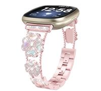 KUTEWEU Femme Métal Bracelet Compatible avec Fitbit Versa 3/Versa 4 Strap, Acier Inoxydable Bracelets de Remplacement Watchband pour for Fitbit Sense 2/Sense Smartwatch Accessoires (Rose)