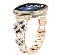 KUTEWEU Femme Métal Bracelet Compatible avec Fitbit Versa 3/Versa 4 Strap, Acier Inoxydable Bracelets de Remplacement Watchband pour for Fitbit Sense 2/Sense Smartwatch Accessoires (Or Rose)