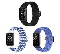 KUTEWEU Mesdames et Messieurs Bracelet Compatible avec Xiaomi Mi Band 7 Pro Bracelets, Nylon Bracelets de Remplacement, Souple Réglable Sport Bracelet pour Xiaomi Mi Band 7 Pro (Bleu Blanc+Bleu+Noir)