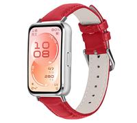 KUTEWEU Métal Boucle Bracelet Compatible avec Huawei Band 11 Montres, Cuir Bracelets de Remplacement Band Messieurs Dames Business Strap pour Huawei Band 11 Pro Smartwatch Accessoires (Rouge)