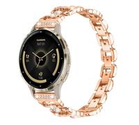 KUTEWEU Métal Bracelet pour Forerunner 255s Music/Forerunner 265s Watch Strap, 18mm Acier Inoxydable Bracelets de Remplacement Watchband pour for Venu 2s/3s/4s Smartwatch Accessoires (Or Rose)