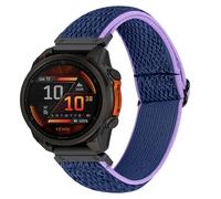 KUTEWEU Nylon Bracelet Compatible avec Garmin Fenix 7/Fenix 6 Gps/Fenix 5 Plus Montres Watchband, Sport Bracelets de Rechange Strap pour Forerunner 745 Band Smartwatch Accessoires (Violet Bleu)
