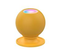 KUTEWEU Supports de Haut-Parleur de Bureau, Protective Base Stand Desktop Mount Base Pad Holder Compatible with HomePod/HomePod Mini Speaker-Table Holder Shockproof Coaster Stand (Jaune)