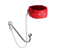 Kutocesy BDSM Sex Bondageset Attaches Avec Crochet Anal,Collier Réglable Buttplug Anal Hook Bondage Restraints Esclave Extrême SM Fétiche Jouets Sexuels Pour Couples (Red Padded)