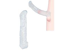Kutocesy Extension De Pénis En Silicone Avec Anneau Augmente La Taille, Préservatif Réutilisable Cock Sleeve Extenseur De Pénis Pour Hommes (L)