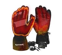KUTOOK Gants Chauffants Electriques 3 Nievau 2.5-5H avec Batteries Rechargeable Tient au Chaud Mains et Cinq Doigts Gants Sports Hiver Moto Ski Randonnée Alpinisme Velo(Noir,XXL)