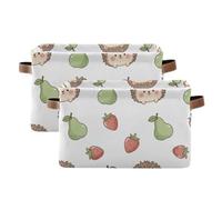 Kutsu Bacs de rangement pour fruits hérisson pour étagères, panier de rangement avec double poignée, cubes pliables avec cadre en métal, conteneurs de rangement rectangulaires pour la maison, la