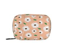 Kutsu Boîte à pilules portable Daisies on Peach - Pilulier de voyage pour huile de poisson et supplément vitaminé