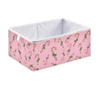 Kutsu Boîte de rangement en forme de canne à sucre d'orge, bacs de rangement pliables avec poignée, boîtes de rangement décoratives pour la maison