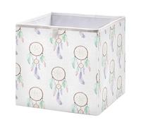 Kutsu Boîte de rangement pliable avec poignée, attrape-rêves, boîtes de rangement décoratives pour la maison, cube de 28 x 28 x 28 cm