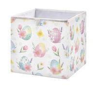 Kutsu Boîte de rangement pour œufs de Pâques colorés à l'aquarelle - Bacs de rangement pliables avec poignée - Boîtes de rangement décoratives pour la maison, 28 x 28 x 28 cm
