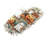 Kutsu Chaussons serpillères mignons, fantômes, citrouilles, pour nettoyage du sol, pantoufles de nettoyage pour femmes et hommes, Comme indiqué sur la photo, Large