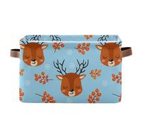 Kutsu Dear Head Bacs de rangement rectangulaires pour étagères, panier de rangement avec double poignée, cubes de rangement pliables avec cadre en métal, conteneurs de rangement rectangulaires pour la