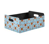 Kutsu Dear Head Panier de rangement, bacs de rangement pliables ouverts avec double poignée, boîtes en feutre pour bureau, boîtes rectangulaires pour la maison, la chambre à coucher