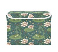 Kutsu Frog Lotus Bacs de rangement à couvercle pliable avec double poignée pour vêtements et documents