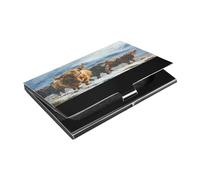 Kutsu Highland Porte-cartes de visite en cuir et acier inoxydable pour cartes de visite, porte-cartes de visite, porte-cartes de visite, poche fine pour cartes de crédit et d'identité pour homme et