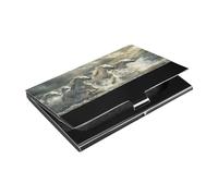 Kutsu Horses Cross Sea Porte-cartes de visite en cuir et acier inoxydable pour cartes de visite, porte-cartes de visite, porte-cartes de crédit, carte d'identité, pour homme et femme, Comme indiqué