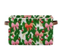 Kutsu Lot de 2 bacs de rangement rectangulaires pour étagères, paniers de rangement avec double poignée, cubes de rangement pliables avec cadre en métal, pour la maison, la chambre à coucher