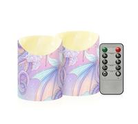 Kutsu Lot de 2 bougies sans flamme à LED à piles avec télécommande et minuteur - Motif dragon mystique - Bougies piliers en plastique pour décoration de maison et de mariage